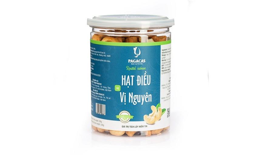 Hạt điều vị nguyên Pagacas - Hũ nắp nhôm 340g